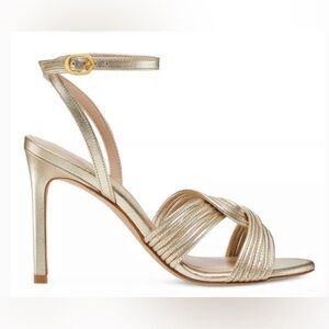 Stuart Weitzman Metallic Gold Strappy Heels TWIST HEELS 6.5